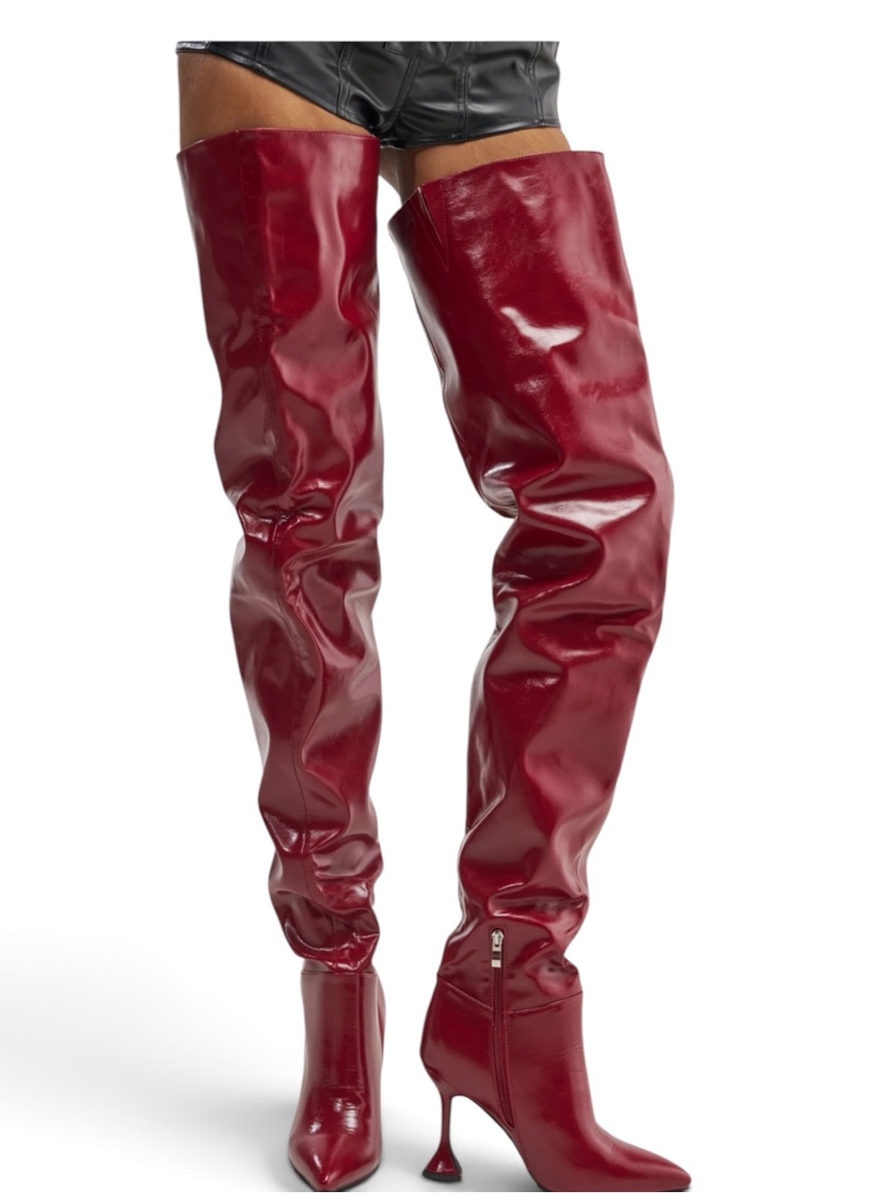 NWT AZALEA WANG STEPHAN BURGUNDY BOOT Over-the-Knee Thigh Boots
